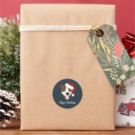Pegatina Redonda Santa Dog - Personalizable