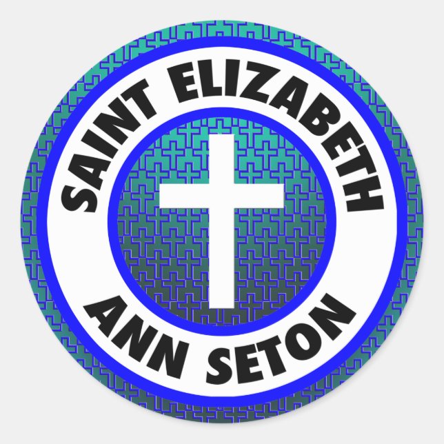 Pegatina Redonda Santa Elizabeth Ann Seton (Anverso)