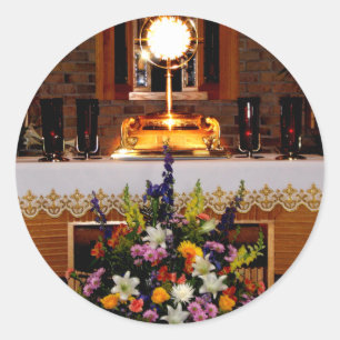Pegatina Redonda Santa Eucaristía Santa Comunión