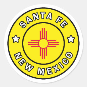 Pegatina Redonda Santa Fe Nuevo México