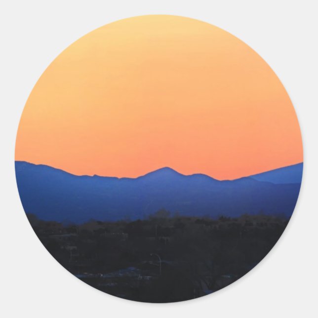 Pegatina Redonda Santa Fe Nuevo México (Anverso)