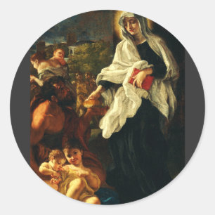 Pegatina Redonda Santa Francisca Romana