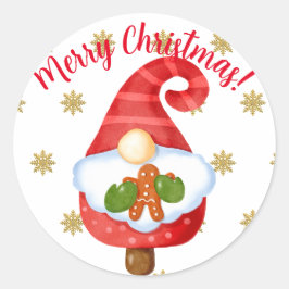 Pegatina Redonda Santa Gnome