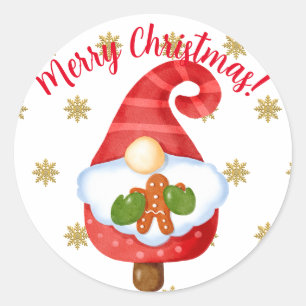 Pegatina Redonda Santa Gnome