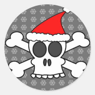 Pegatina Redonda Santa Hat