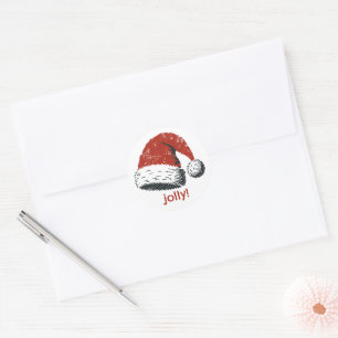 Pegatina Redonda Santa Hat Jolly