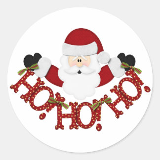 Pegatina Redonda santa Ho Ho Ho