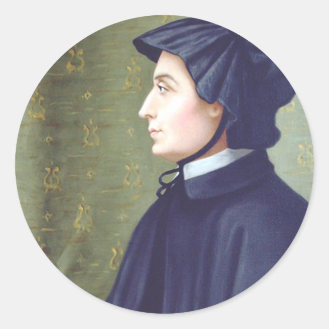 Pegatina Redonda Santa Isabel Ana Seton (Anverso)