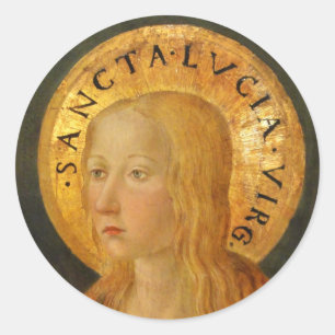 Pegatina Redonda Santa Lucía c1470