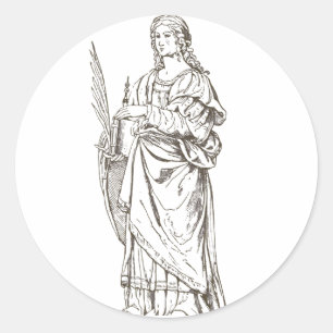 Pegatina Redonda Santa Lucía por Bernardino Luini