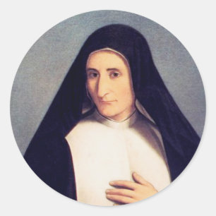 Pegatina Redonda Santa Luigia Poloni hermana católica italiana