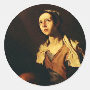 Pegatina Redonda Santa María de Egipto por Jusepe de Ribera
