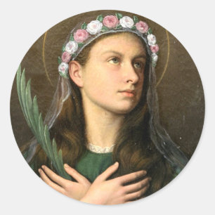 Pegatina Redonda Santa María Goretti