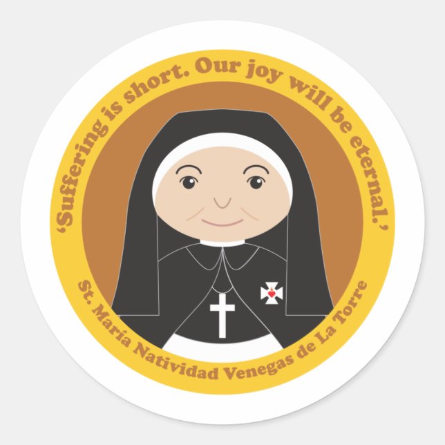 Pegatina Redonda Santa María Natividad Venegas de la Torre (Anverso)