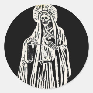 Pegatina Redonda Santa Muerte