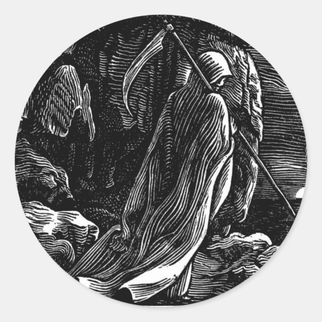 Pegatina Redonda Santa Muerte (Paraíso Mexicano) (Anverso)