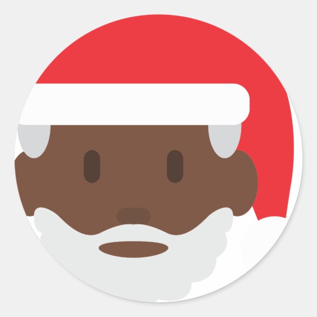 Pegatina Redonda santa negro claus emoji (Anverso)