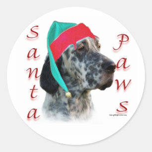 Pegatina Redonda Santa Paws de Inglaterra