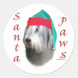 Pegatina Redonda Santa Paws, un pastor polaco de Lowland