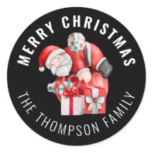 Santa Personalizado Nombre Feliz Navidad Negro