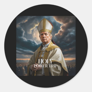 Pegatina Redonda Santa Potencia cristiana del Vaticano"