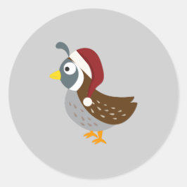 Pegatina Redonda Santa Quail