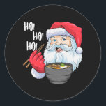 Pegatina Redonda Santa Ramen Noodles Funny Christmas Japanese Noodl<br><div class="desc">Santa Ramen Noodles Funny Christmas Japanese Noodles Food</div>