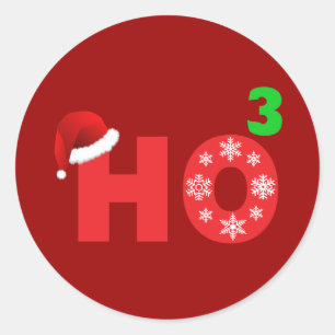 Pegatina Redonda santa ríe con navidades