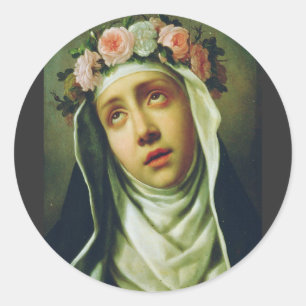 Pegatina Redonda Santa Rosa de Lima El Ángel del Perú Arte Fino