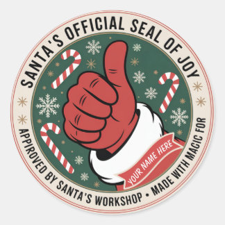 Pegatina Redonda 👍 Santa’s Official Seal of Joy Sticker