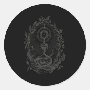 Pegatina Redonda Santa Sacracia Adoración Eucarística Católica