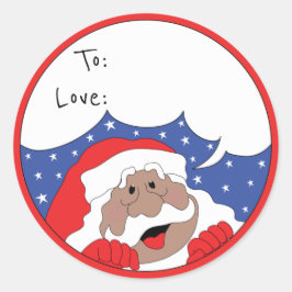 Pegatina Redonda Santa Says