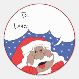 Pegatina Redonda Santa Says