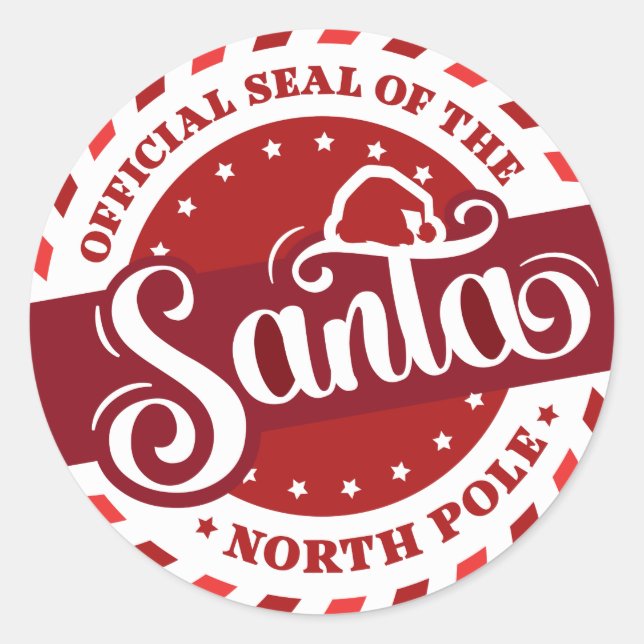 Pegatina Redonda Santa Seal (Anverso)