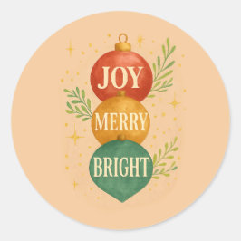 Pegatina Redonda Santa & Snowman Winter Scene – Festive Holiday 