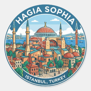 Pegatina Redonda Santa Sofía Turquía