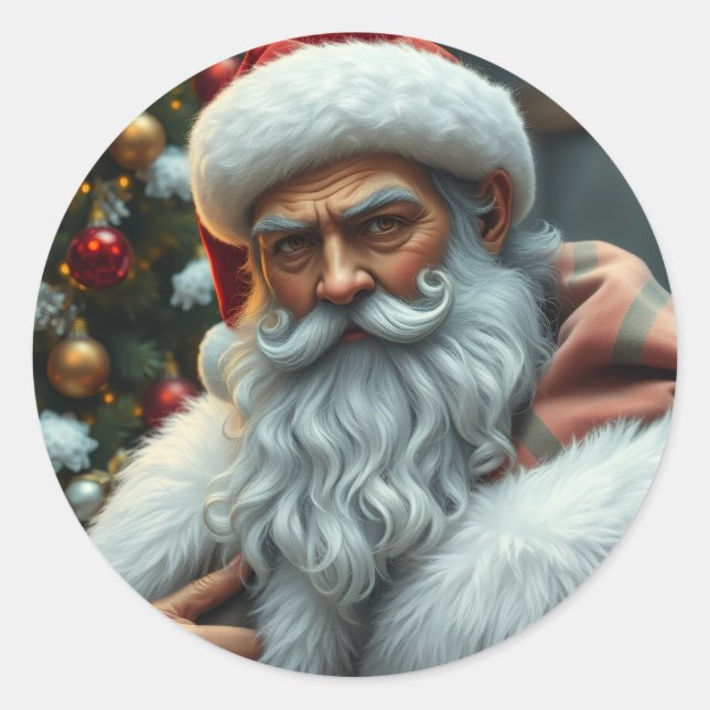 Pegatina Redonda Santa Stickers (Anverso)