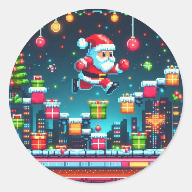 Pegatina Redonda Santa T-Shirt (Anverso)