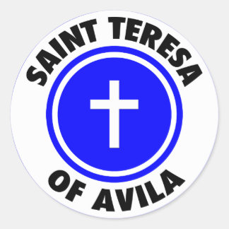 Pegatina Redonda Santa Teresa de Ávila