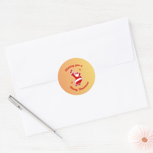 Pegatina Redonda Santa & Tree Magic – Christmas Stickers & Invites (Sobre)