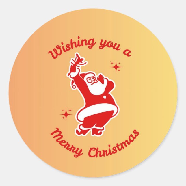 Pegatina Redonda Santa & Tree Magic – Christmas Stickers & Invites (Anverso)