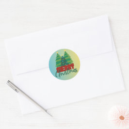 Pegatina Redonda Santa & Tree Magic – Christmas Stickers & Invites
