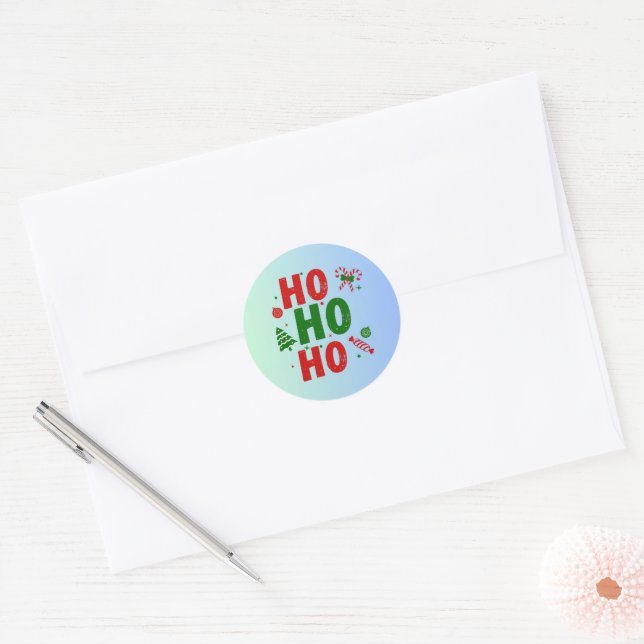 Pegatina Redonda Santa & Tree Magic – Christmas Stickers & Invites (Sobre)