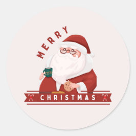 Pegatina Redonda Santa & Tree Magic – Christmas Stickers & Invites