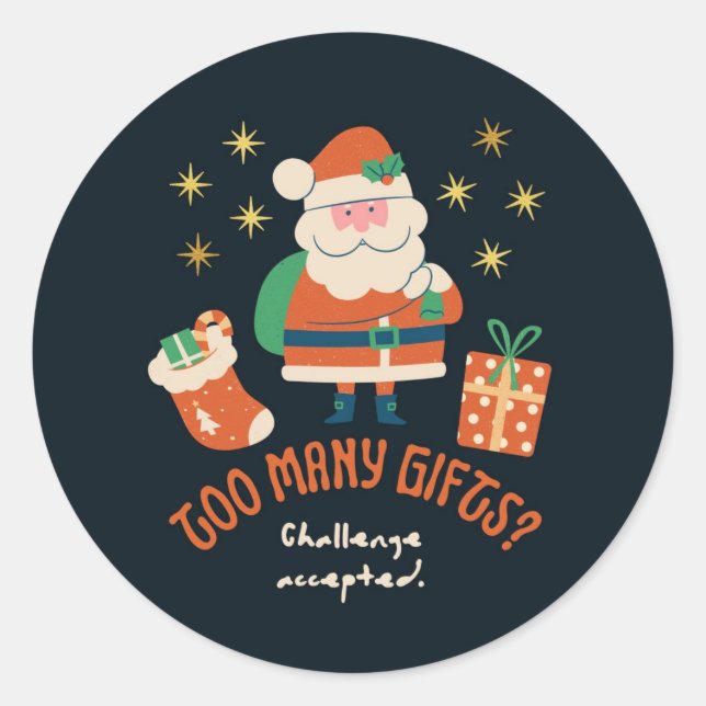 Pegatina Redonda Santa & Tree Magic – Christmas Stickers & Invites (Anverso)