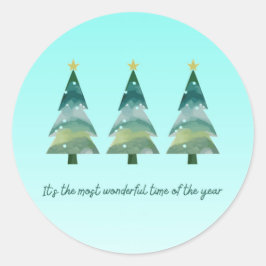 Pegatina Redonda Santa & Tree Magic – Christmas Stickers & Invites