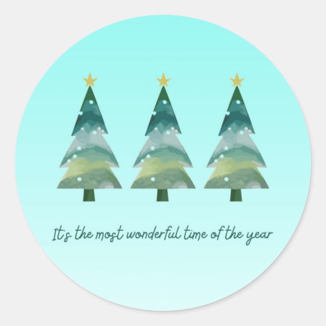 Pegatina Redonda Santa & Tree Magic – Christmas Stickers & Invites (Anverso)