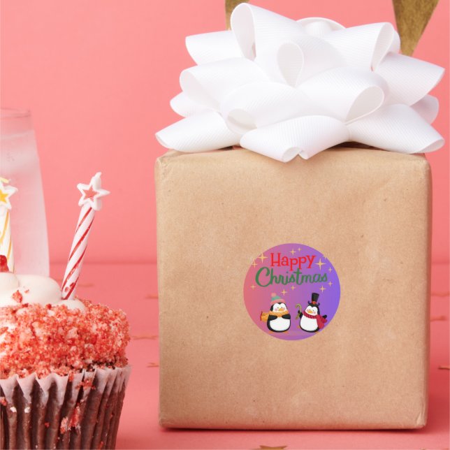 Pegatina Redonda Santa & Tree Magic – Christmas Stickers & Invites (Fiesta)