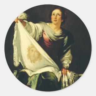 Pegatina Redonda Santa Verónica Arte El Milagro de la Santa Faz