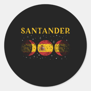 Pegatina Redonda Santander Bandera Española Vacaciones España